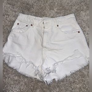 Zara White Denim Shorts